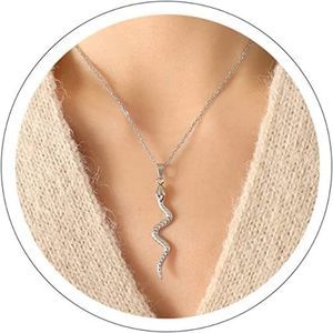 Gold Snake Necklace Silver Snake Necklace for Women Snake Jewelry Necklace